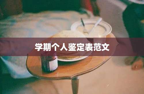 学期个人鉴定表范文