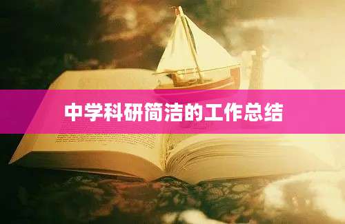 中学科研简洁的工作总结