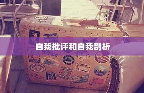 自我批评和自我剖析