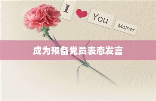 成为预备党员表态发言