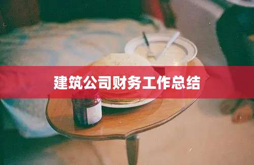 建筑公司财务工作总结
