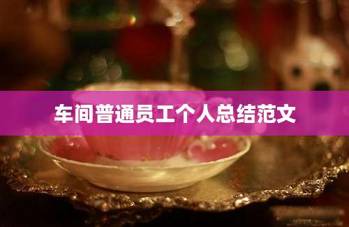 车间普通员工个人总结范文