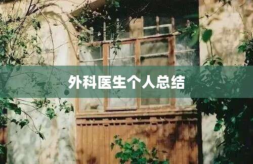 外科医生个人总结