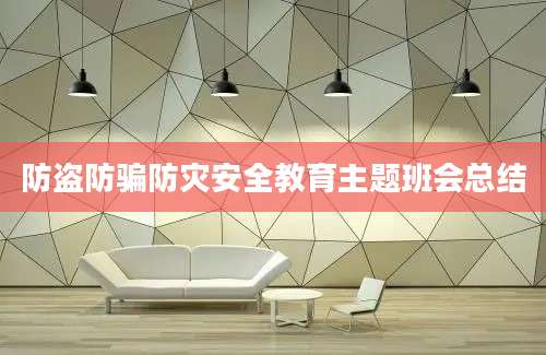 防盗防骗防灾安全教育主题班会总结