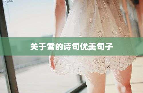 关于雪的诗句优美句子