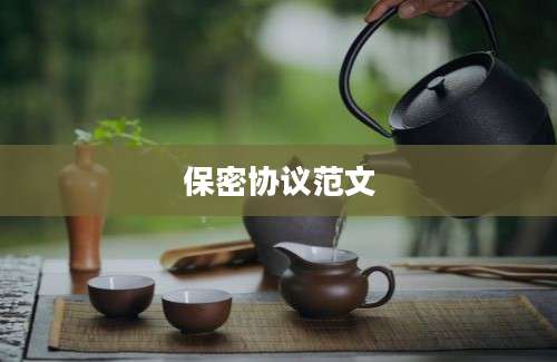 保密协议范文