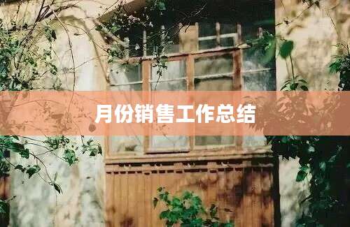 月份销售工作总结