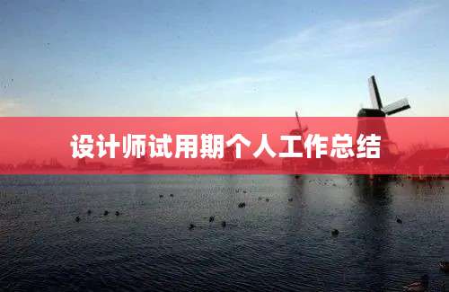 设计师试用期个人工作总结