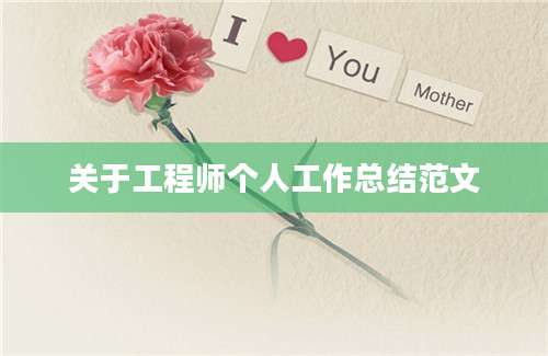 关于工程师个人工作总结范文