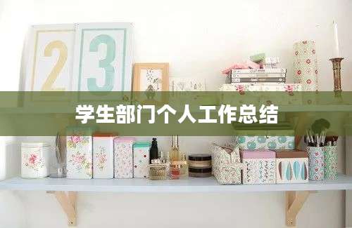 学生部门个人工作总结