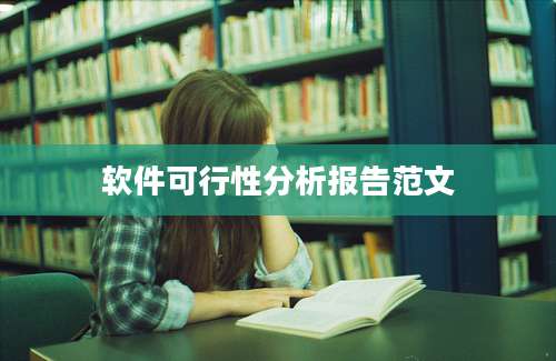软件可行性分析报告范文