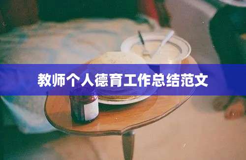 教师个人德育工作总结范文