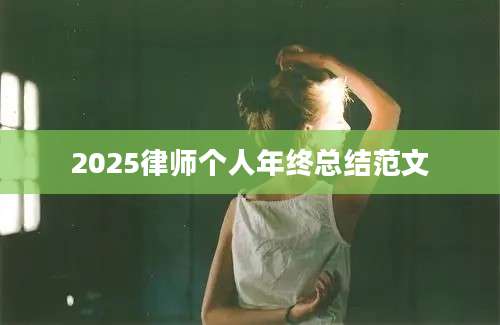 2025律师个人年终总结范文