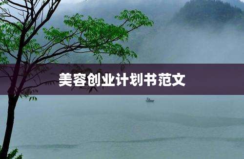 美容创业计划书范文