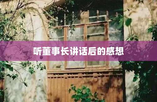 听董事长讲话后的感想