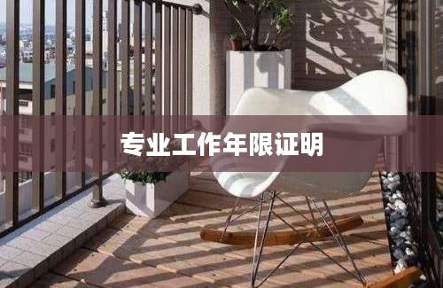 专业工作年限证明
