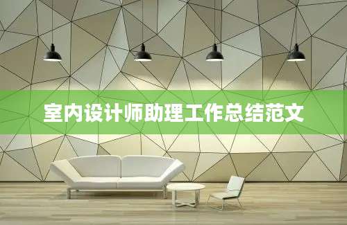 室内设计师助理工作总结范文