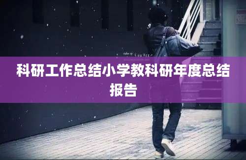 科研工作总结小学教科研年度总结报告