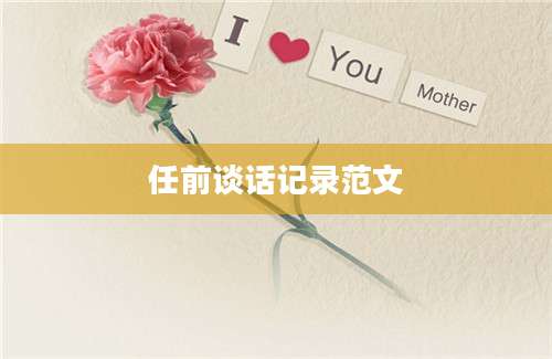 任前谈话记录范文
