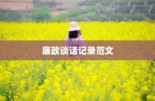 廉政谈话记录范文