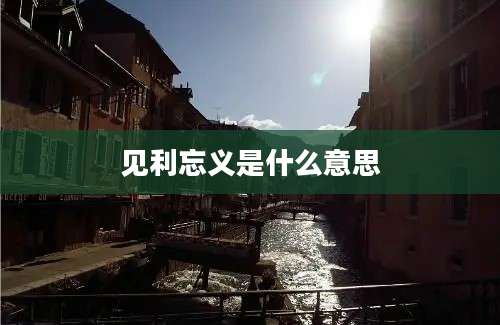 见利忘义是什么意思