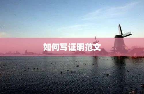 如何写证明范文