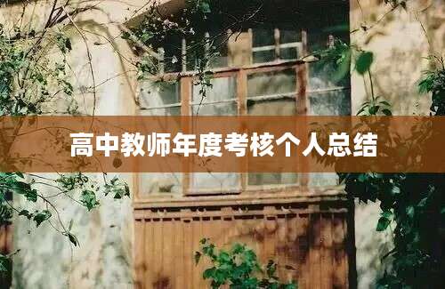 高中教师年度考核个人总结