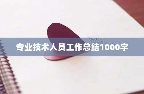 专业技术人员工作总结1000字