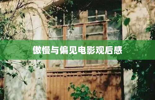 傲慢与偏见电影观后感