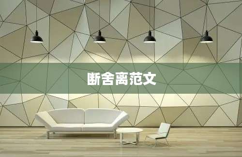 断舍离范文