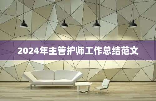 2024年主管护师工作总结范文