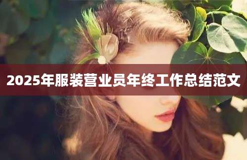 2025年服装营业员年终工作总结范文