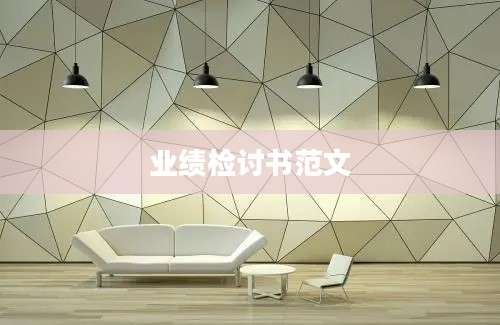 业绩检讨书范文