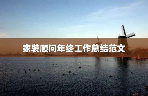家装顾问年终工作总结范文