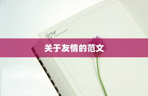 关于友情的范文