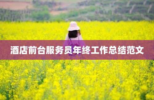 酒店前台服务员年终工作总结范文