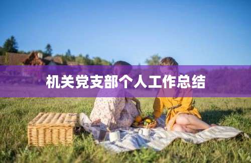 机关党支部个人工作总结