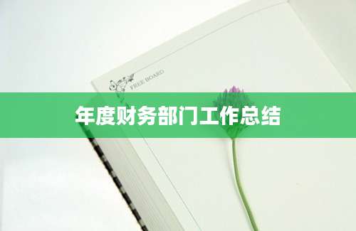年度财务部门工作总结