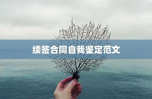 续签合同自我鉴定范文