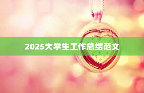 2025大学生工作总结范文