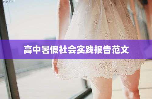 高中暑假社会实践报告范文