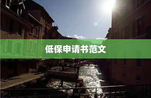 低保申请书范文
