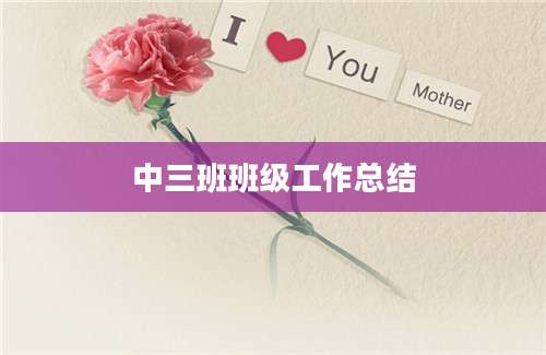 中三班班级工作总结