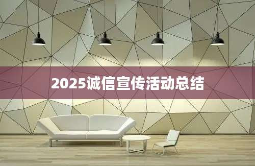2025诚信宣传活动总结