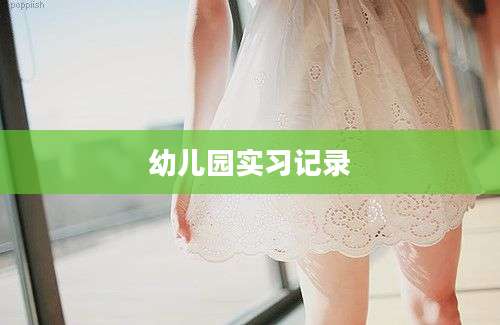 幼儿园实习记录