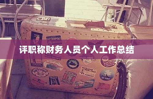 评职称财务人员个人工作总结