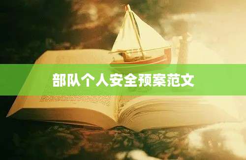 部队个人安全预案范文