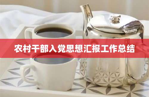 农村干部入党思想汇报工作总结