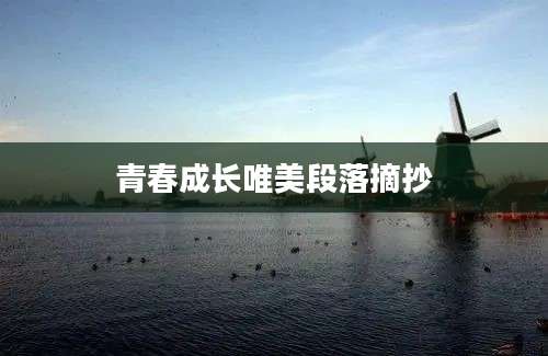 青春成长唯美段落摘抄