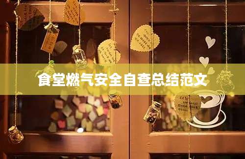 食堂燃气安全自查总结范文
